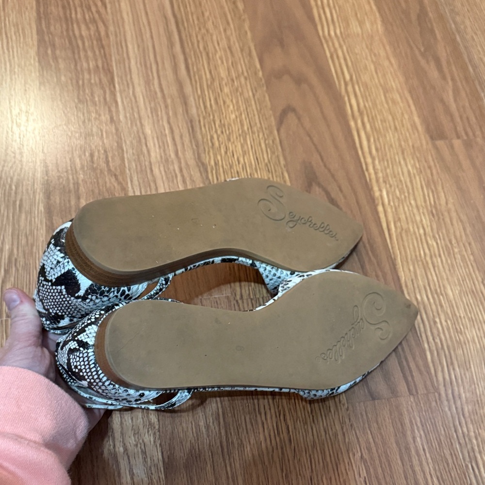 Seychelles Plateau Python Leather Ankle Strap Fla… - image 8